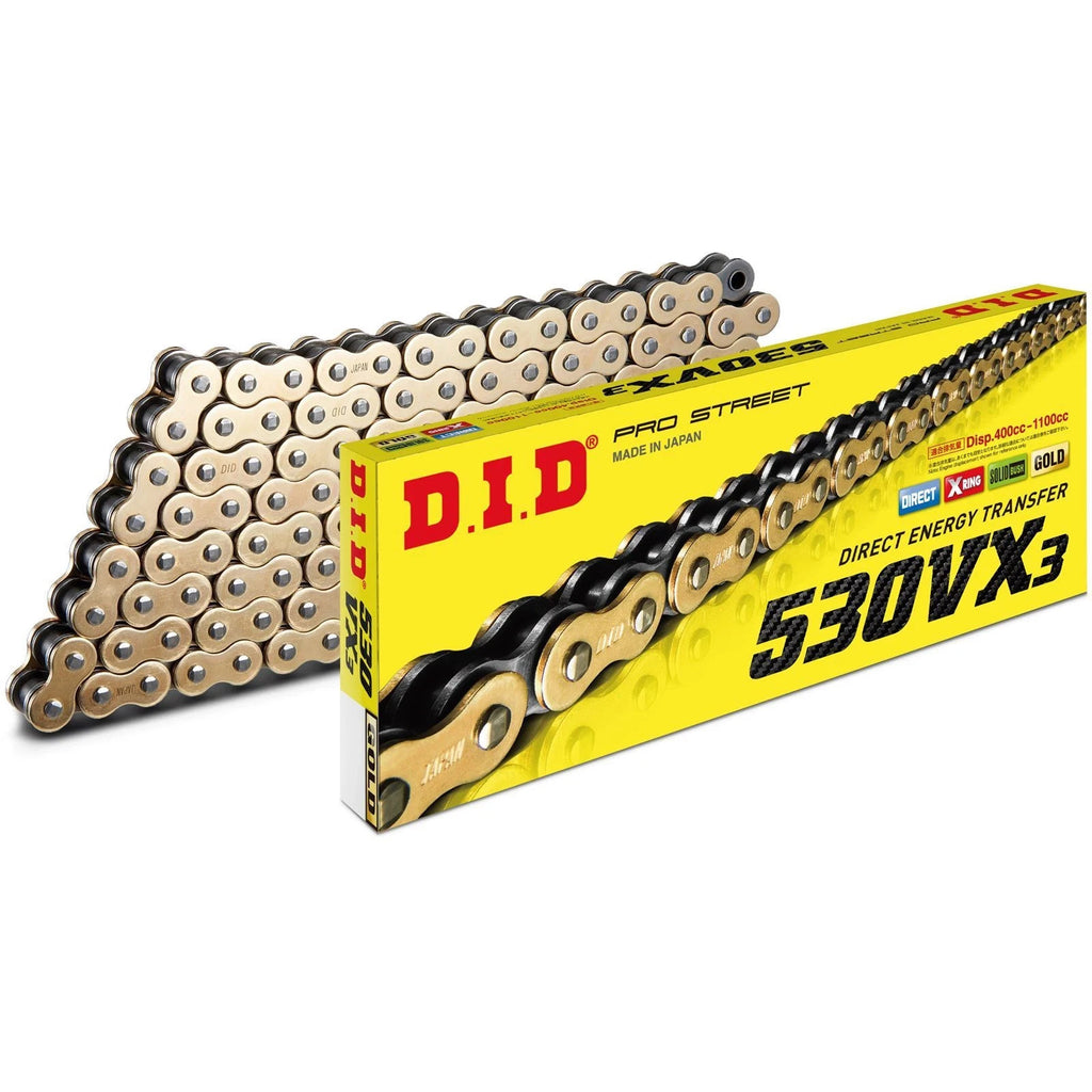 D.I.D 530 Chain Conversion Kit 24T-51T Black Sprocket Gold VX3 06-17 Harley Dyna