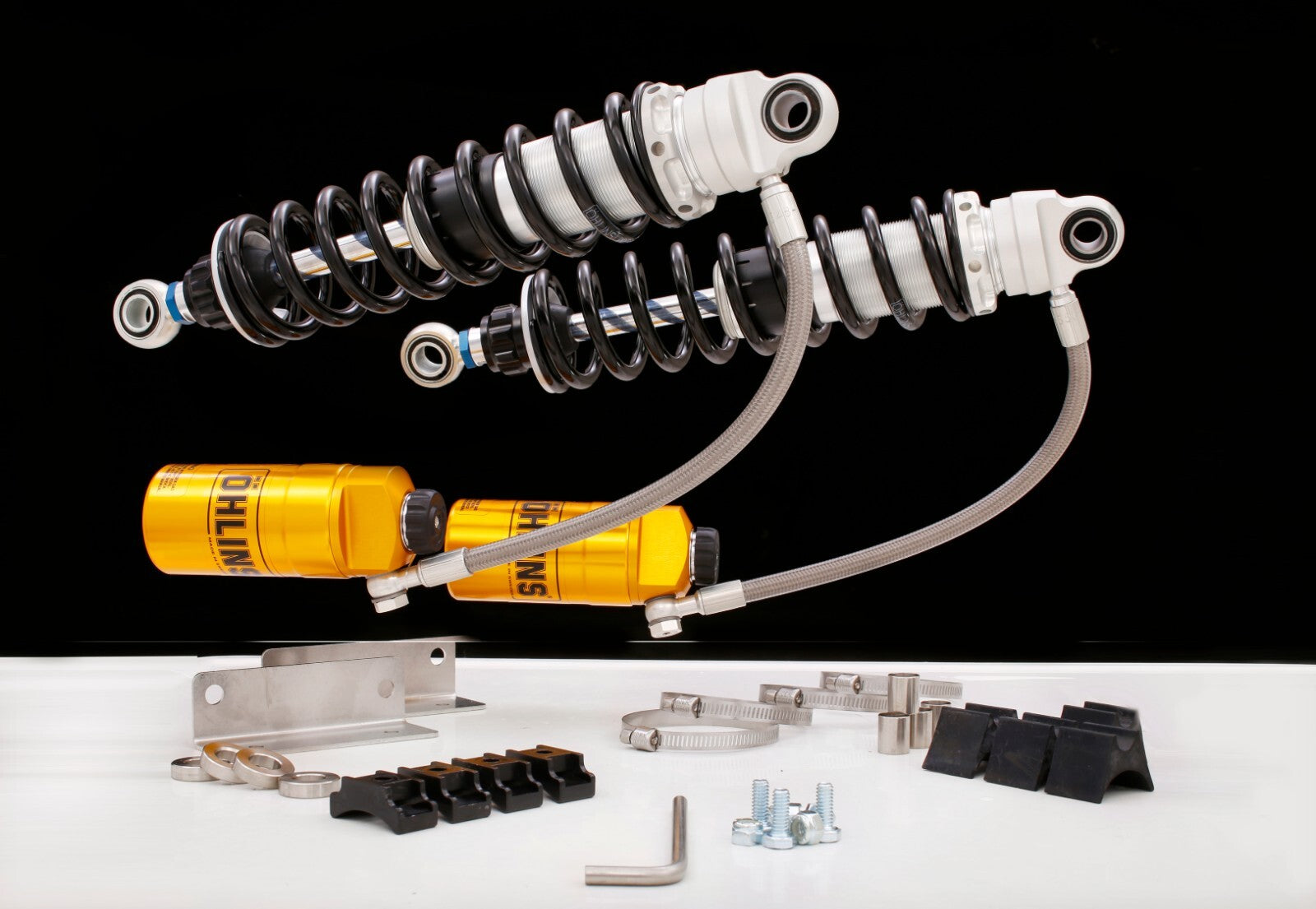 Ohlins HD357 Rear Shocks 13" Remote Reservoir 150-500lb Harley Touring 1990-2013