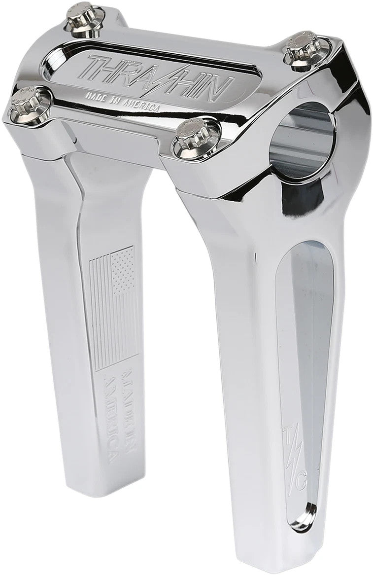 THRASHIN Straight Riser 6" Rise Chrome 3.5" Spacing for 1" Bar Harley - TSC60003