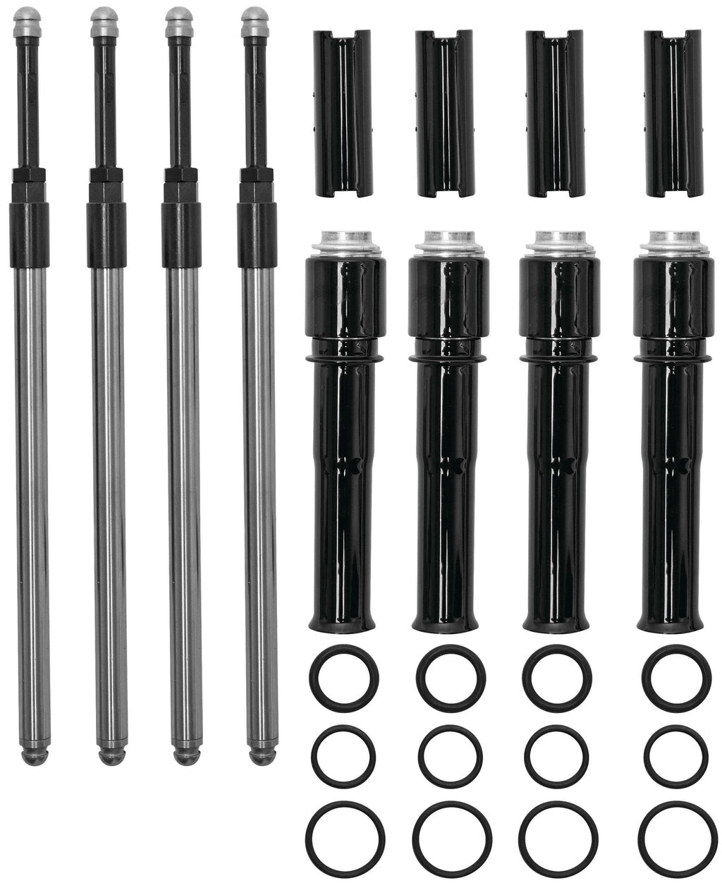 S&S Cycle 930-0143 Quickee Pushrod and Cover Kit Black Harley Twin Cam 1999-2016