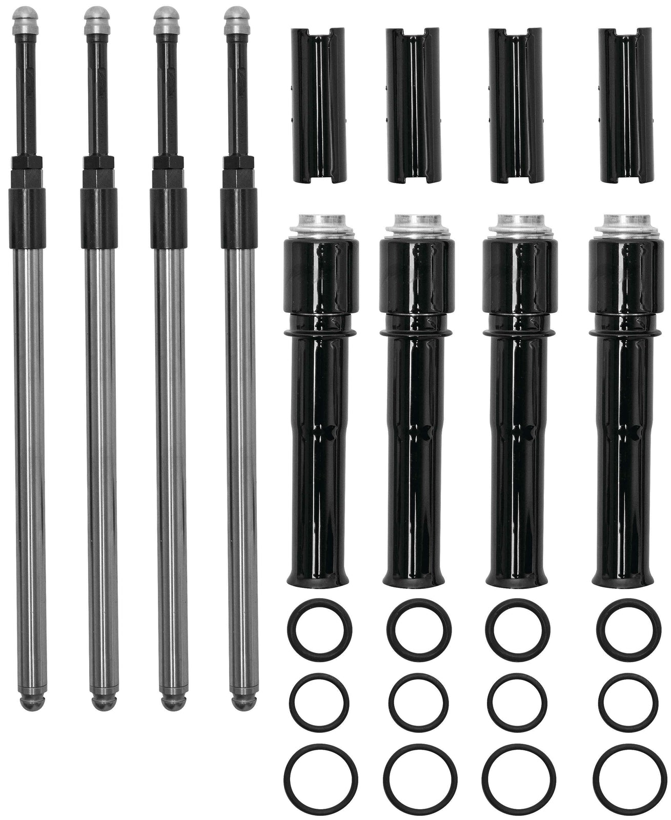 S&S Cycle 930-0143 Quickee Pushrod and Cover Kit Black Harley Twin Cam 1999-2016