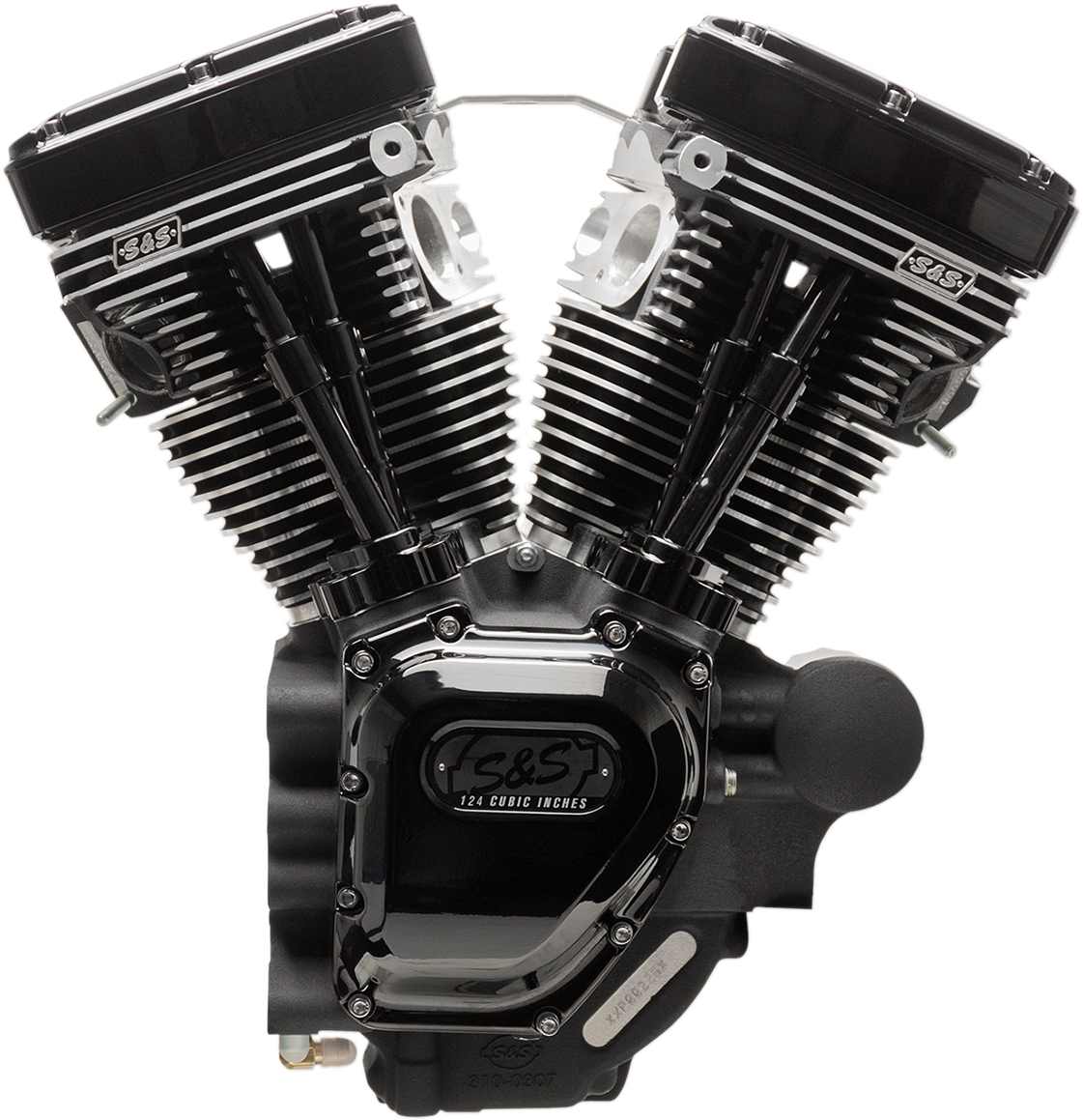S&S Engine T124, Black, 640GE Cams, Wrinkle Black, Harley Touring 07-16