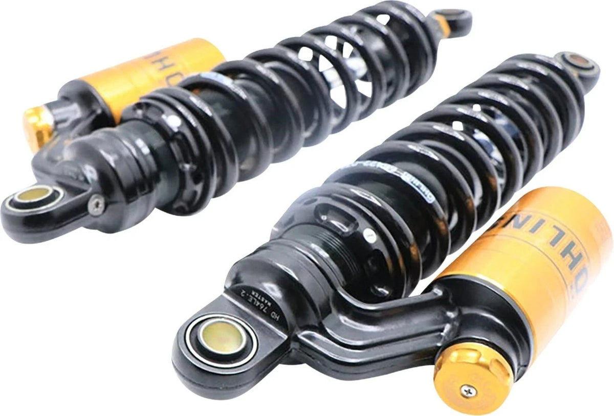 Ohlins Rear Shocks 13.2" Black Limited Gold Reservoir 91-17 Harley Dyna HD 764LE