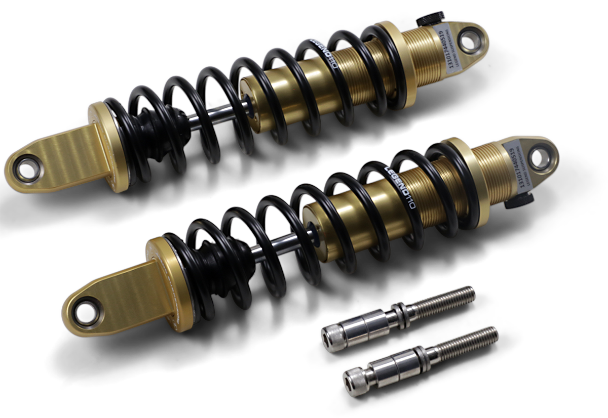 Legend REVO-A Adjustable Coil Shocks - Gold - STD. - 14" - Harley Dyna 1991-17