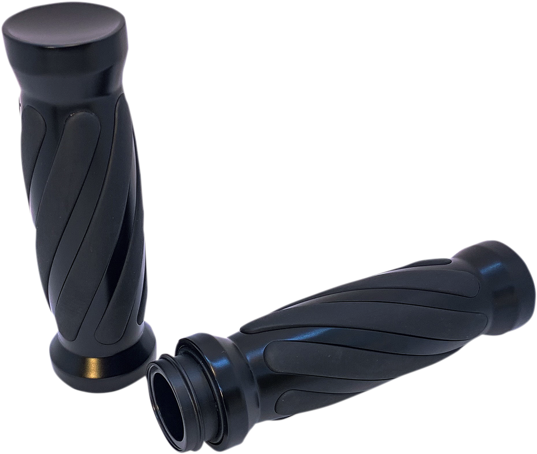Pro-One Custom Twisted Rubber Grips Black - 490011B
