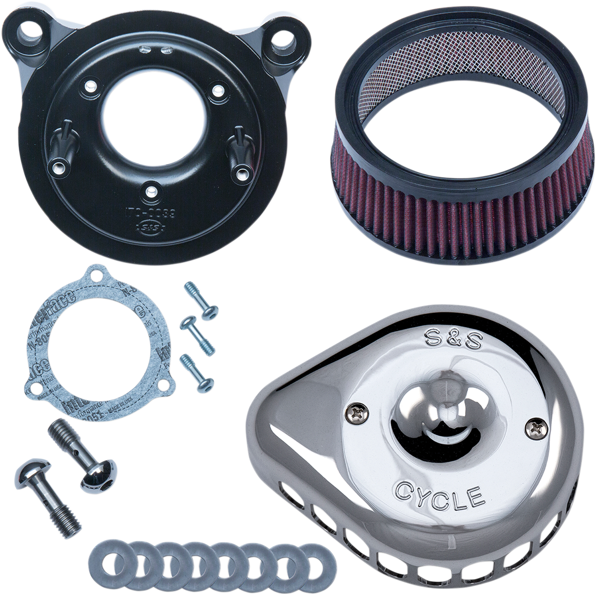 S&S Stealth Intake, TBW, Mini Teardrop, Chrome, Harley FL 08-16, Softail 16-17