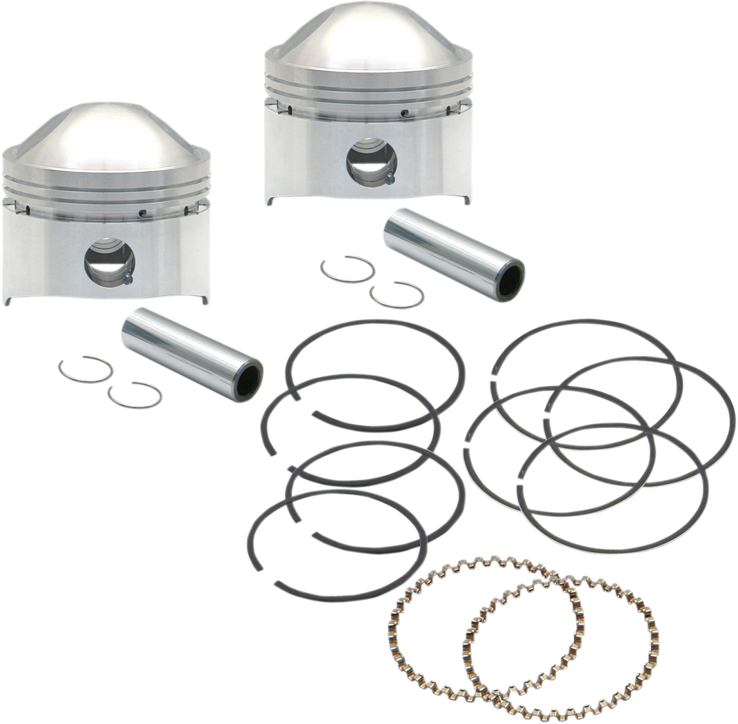 S&S Piston Set, 3-1/2", Standard, HC, .791" WP, Harley Big Twin 1936-1984