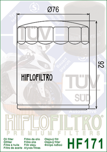 HiFlo Oil Filter HF171B Black Twin Cam & M8 Harley Davidson #63731-99, 63798-99