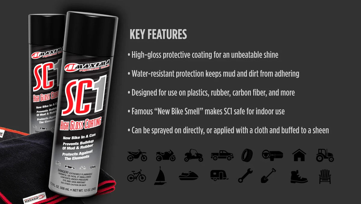 Maxima Racing Oils SC1 High Gloss Clear Coat LARGE 17.2 fl oz. Can SC1 - 12 PACK