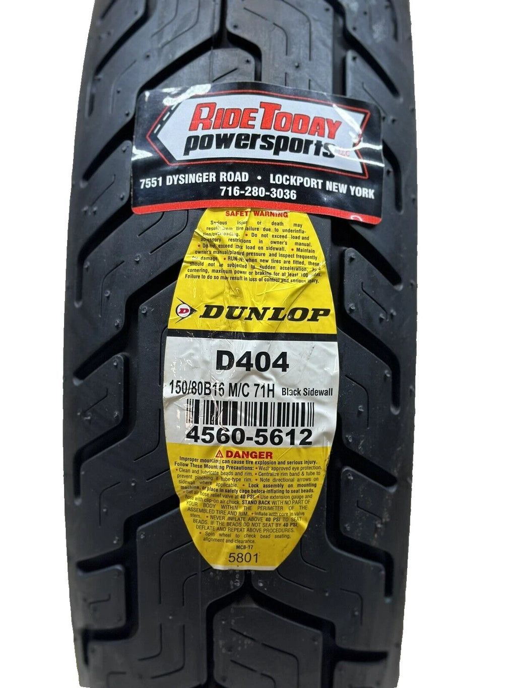 150/80B16 Dunlop D404 REAR Tire 150/80-16 Motorcycle Tire 150 80B 16 - 45605612