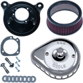 S&S Stealth Intake, Mini Teardrop, Delphi EFI, Chrome, Harley BT 01-17, exc. TBW