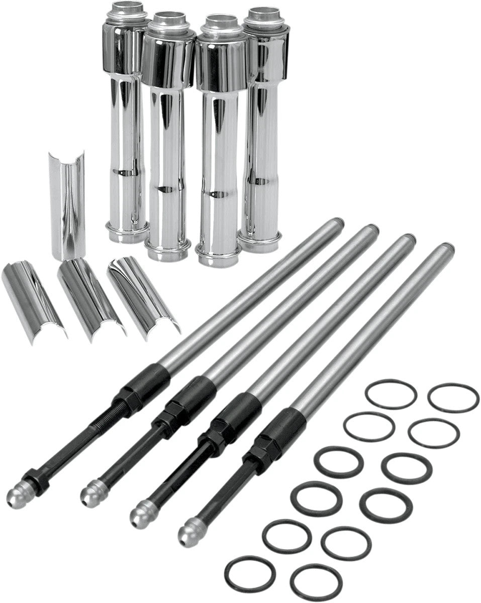 S&S Cycle 930-0123 Quickee Pushrod Kit w/ Chrome Covers 17-24 Harley Davidson M8