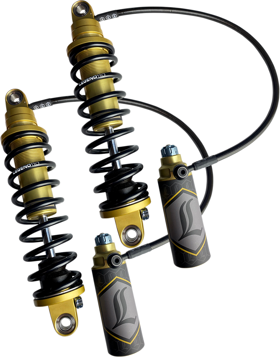 Legends REVO ARC Remote Reservoir Shocks - HD - Gold - 13" - Harley FL 2014-2020