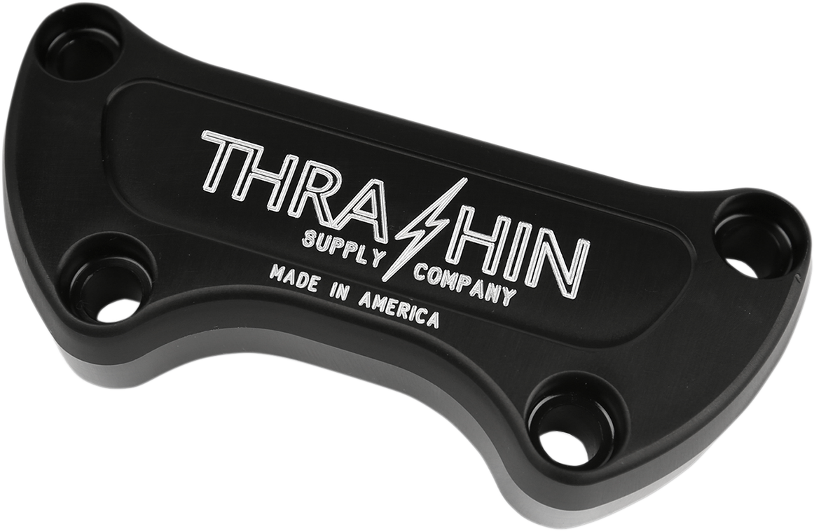 Thrashin Supply Co. 1" Handlebar Clamp - Machine Cut Black Anodized
