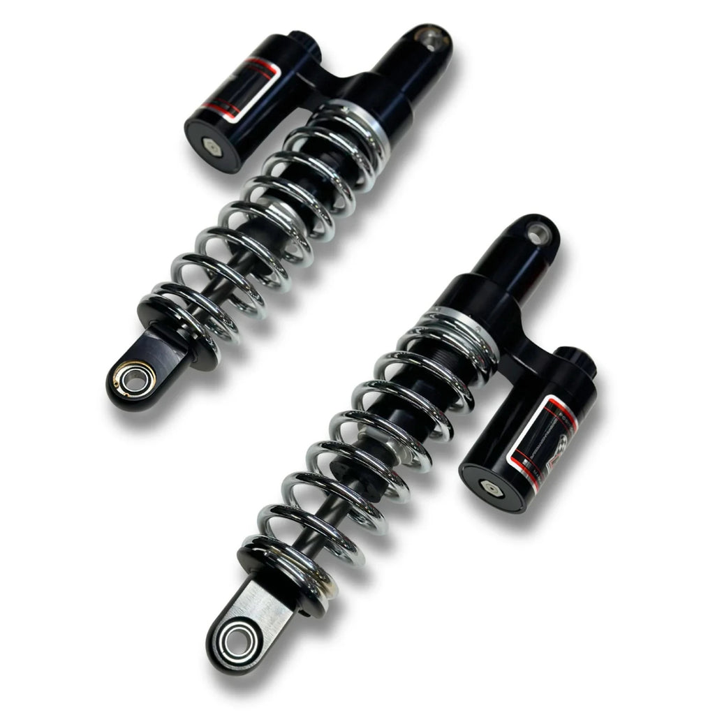RWD 14" RS-2 Rear Shocks, Black w/Standard Chrome Spring 1991-2017 Harley Dyna
