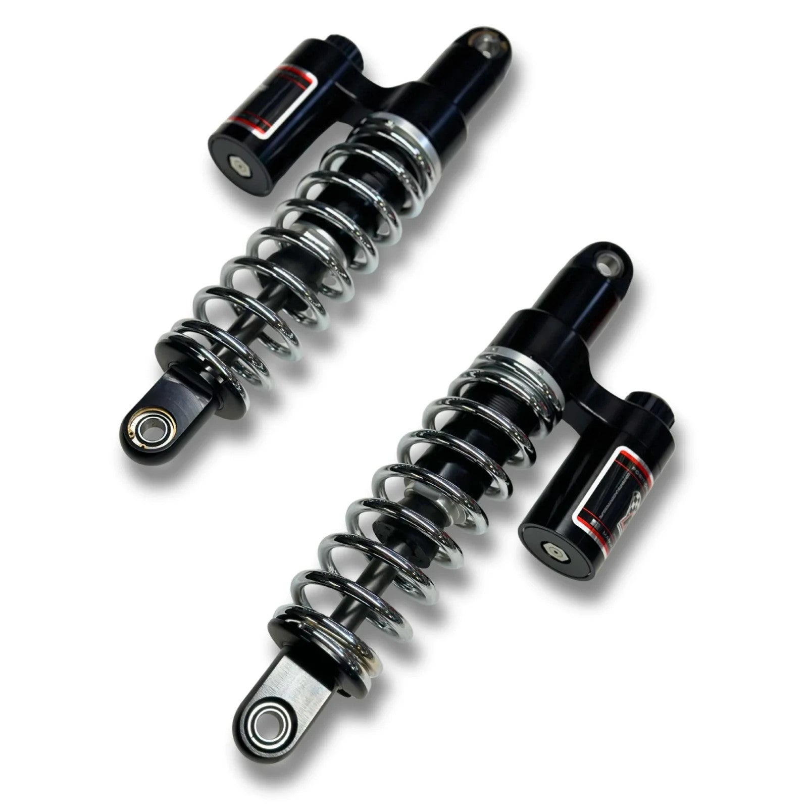 RWD 14" RS-2 Rear Shocks, Black w/Standard Chrome Spring 1991-2017 Harley Dyna