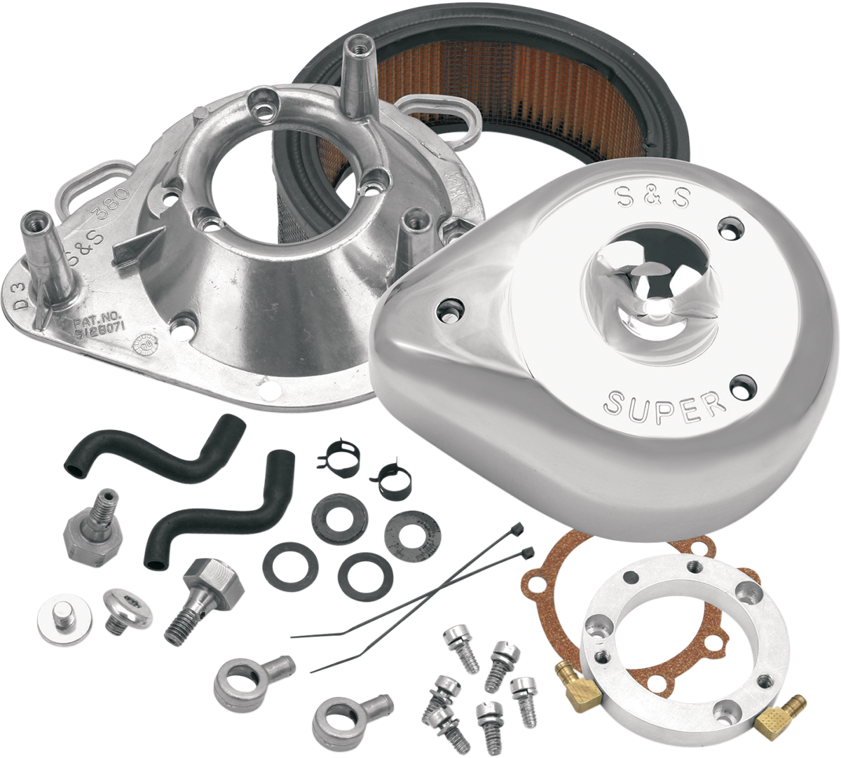 S&S Air Intake, Stock CV, Teardrop, Chrome, Harley Big Twin 1999-2006