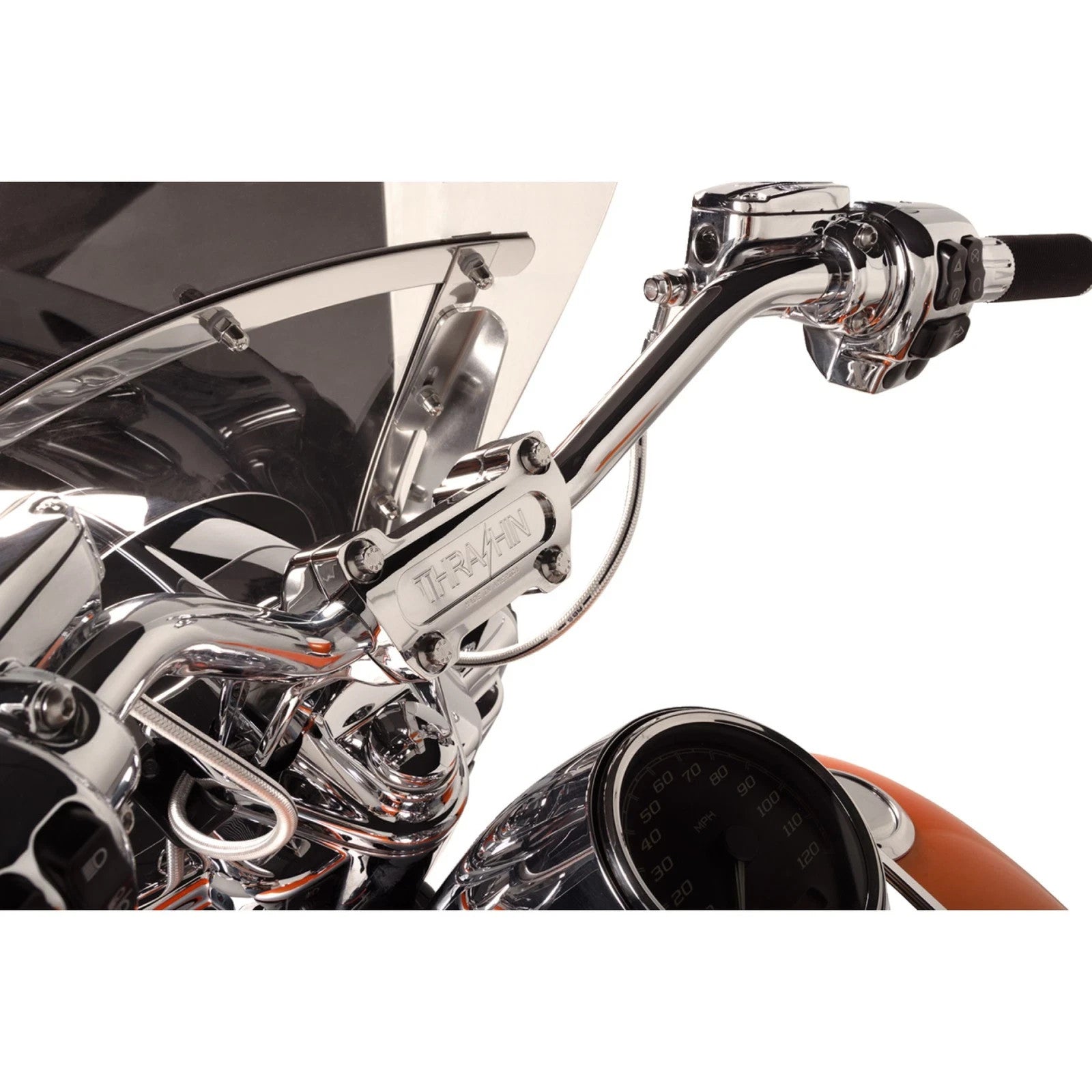 Thrashin Supply Co Chrome 6.5" Pullback Handlebar Riser for Harley - TSC-6525-3
