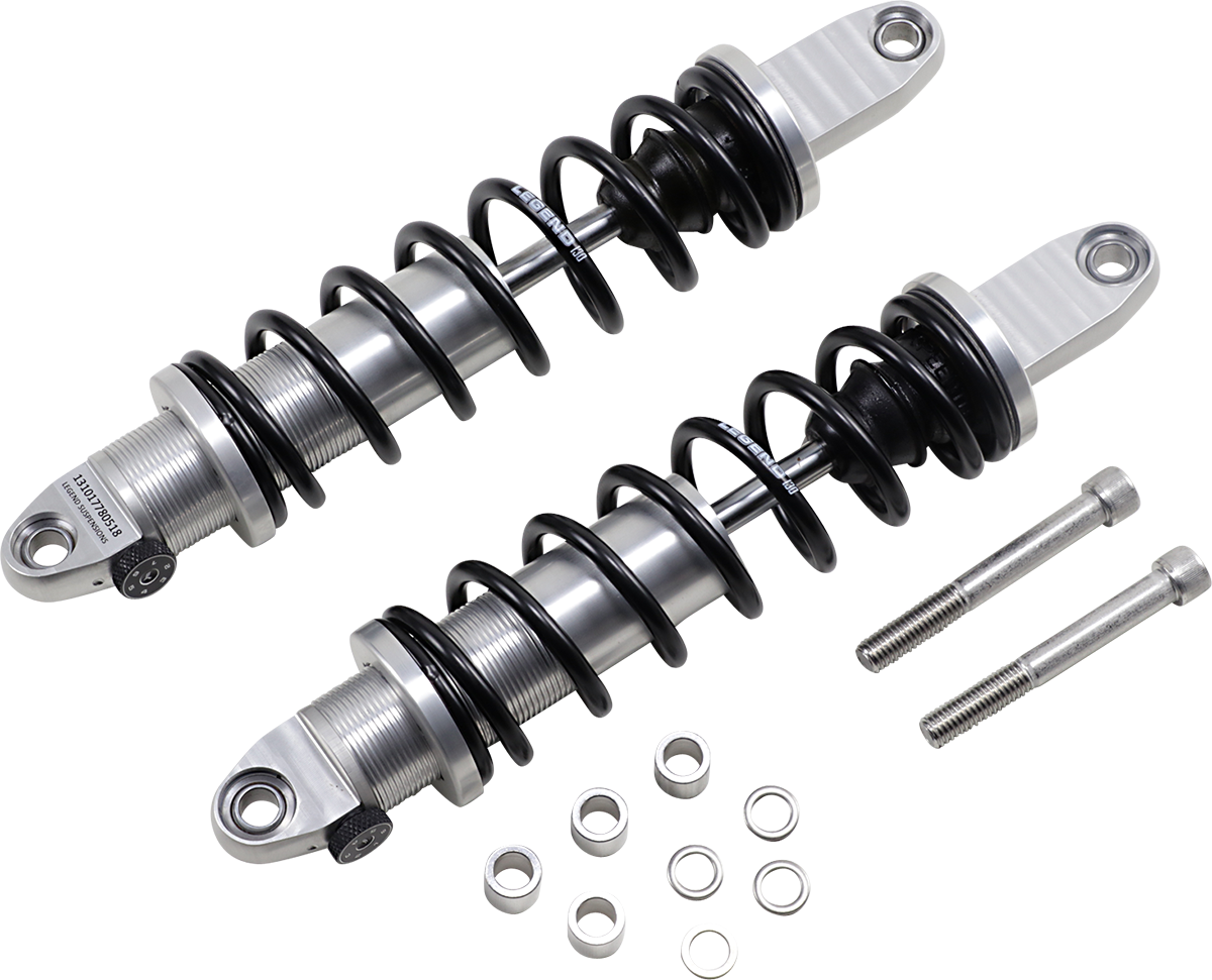 Legend REVO-A Adjustable Coil Shocks - Clear Anodized - HD - 14"- Harley 91-17