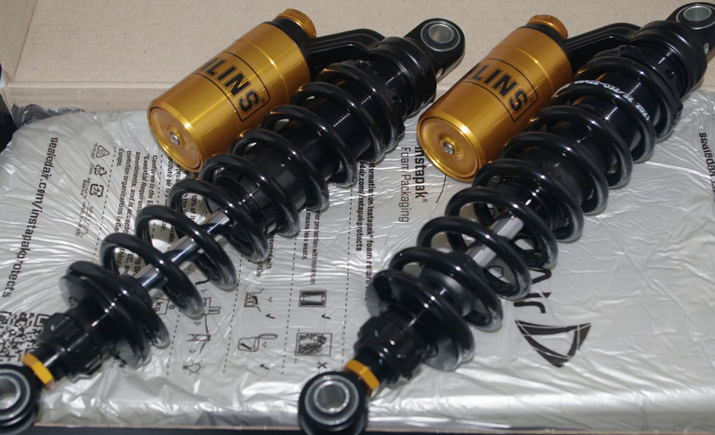 Ohlins Rear Shocks 13.2" Black Limited Gold Reservoir 91-17 Harley Dyna HD 764LE
