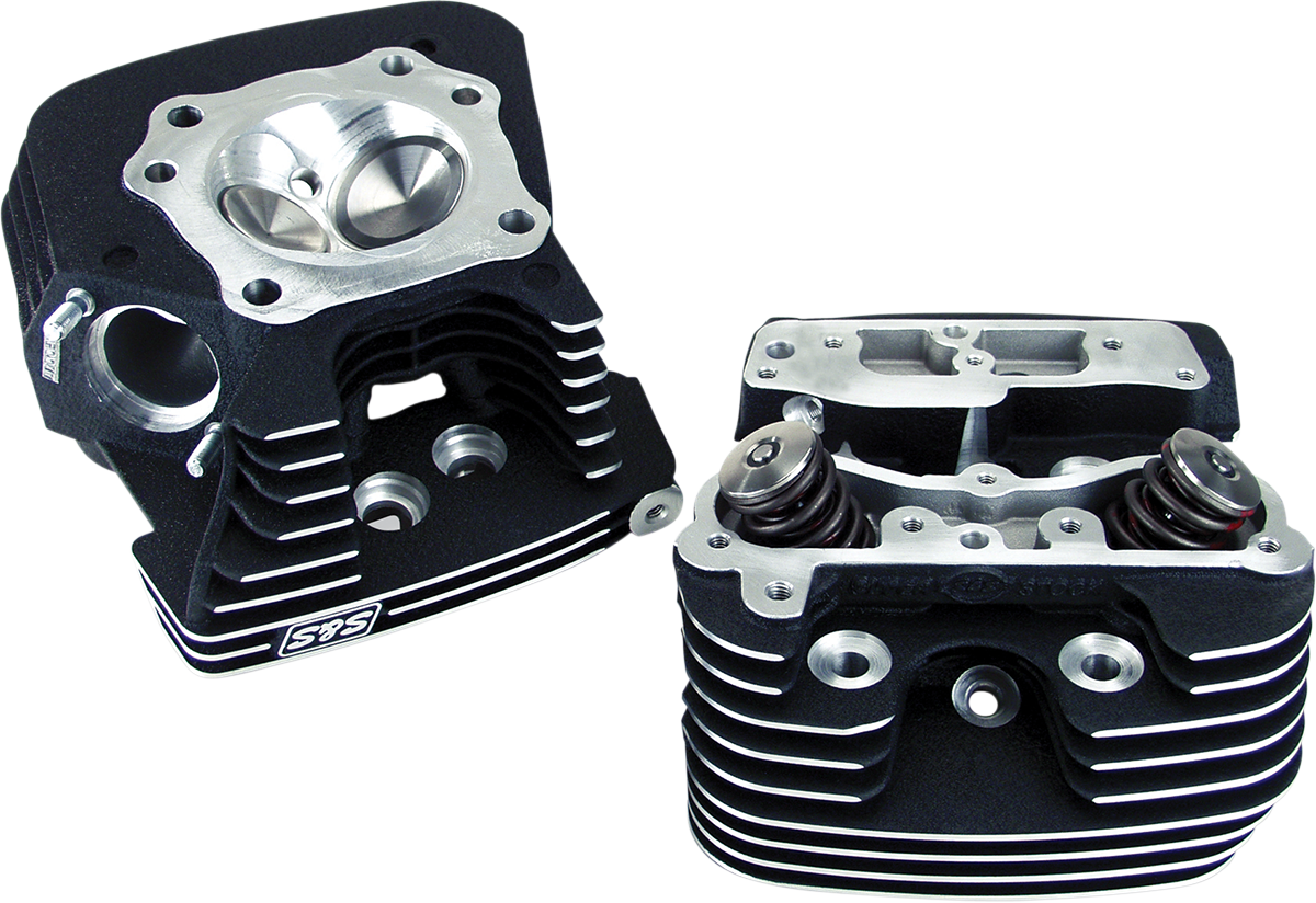 S&S 84-99 BT Super Stock Cylinder Head Kit 3-1/2in & 3-5/8in Bore Wrinkle Black