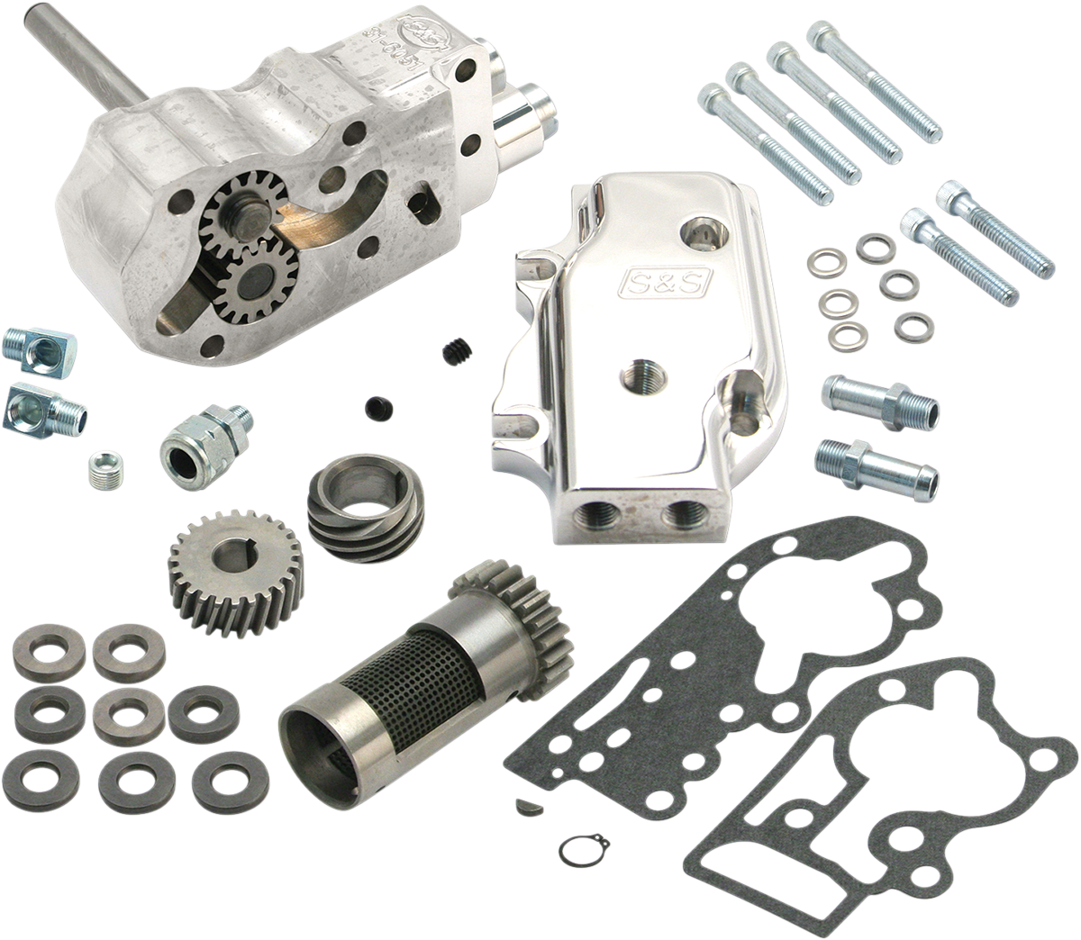 S&S Oil Pump Kit w/ Gears, Pre-1989 Pinion Shaft, Billet, Harley Big Twin 92-99
