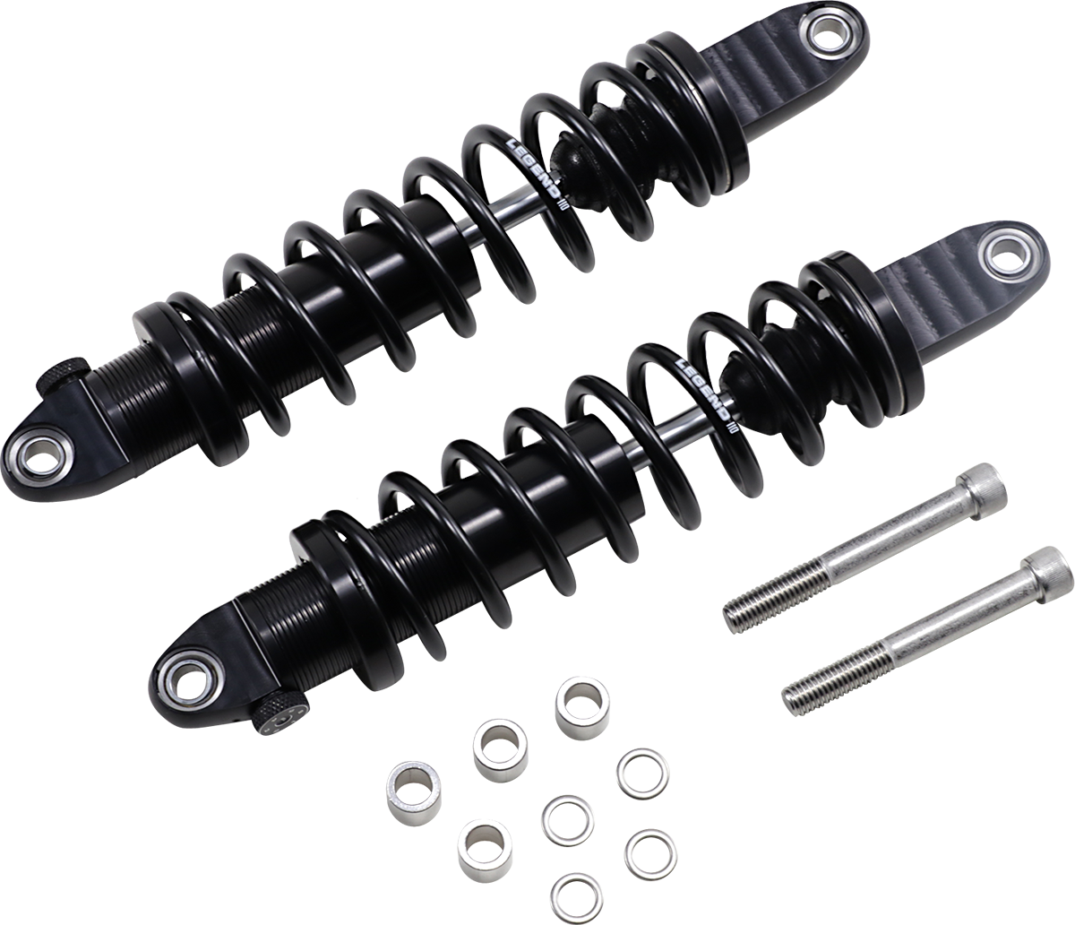 Legend REVO-A Adjustable Coil Shocks - Black - STD. - 14" - Harley Dyna 91-17