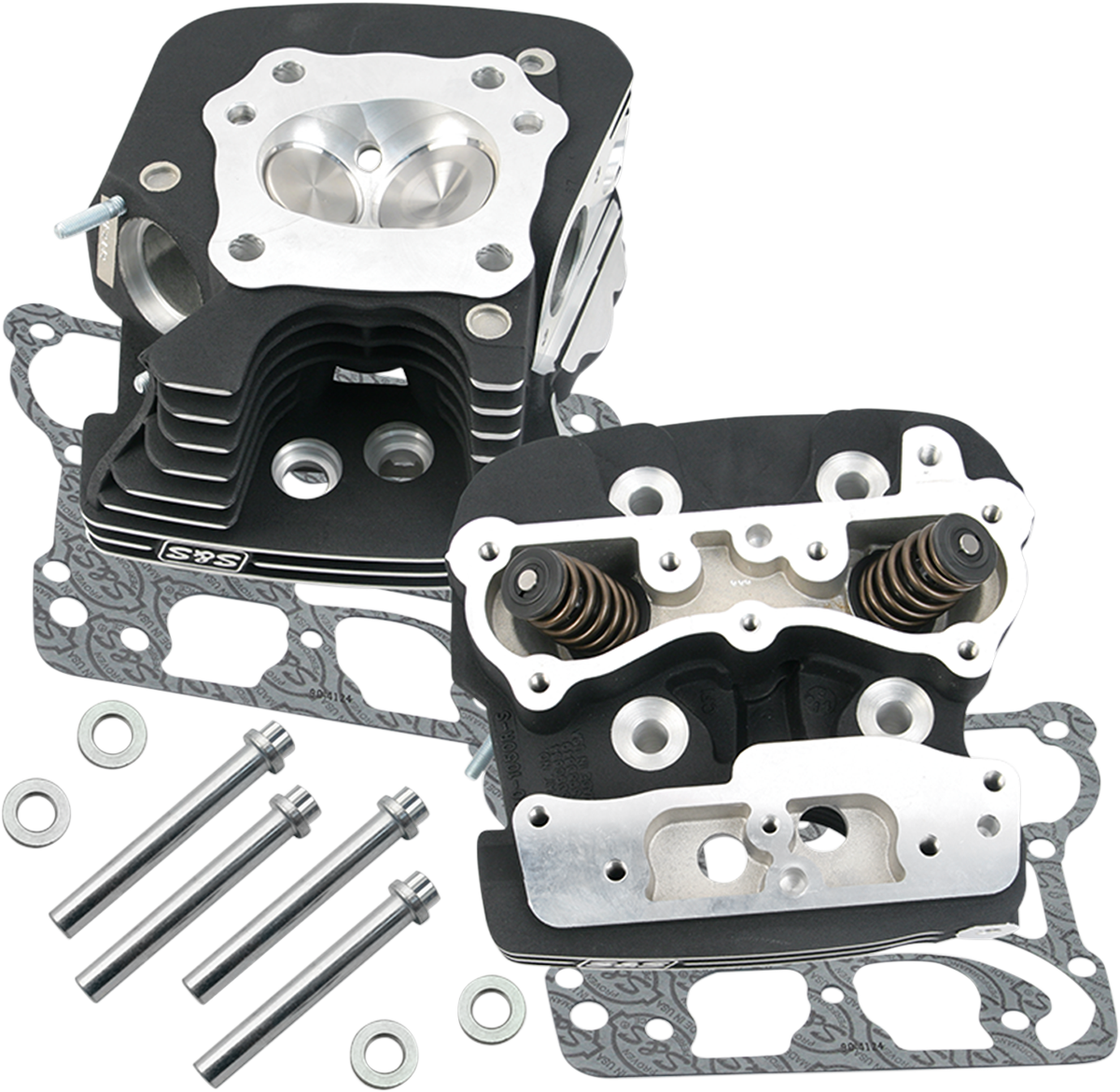 S&S Cycle 99-05 Harley Big Twin Super Stock 79cc Cylinder Head Kit Wrinkle Black
