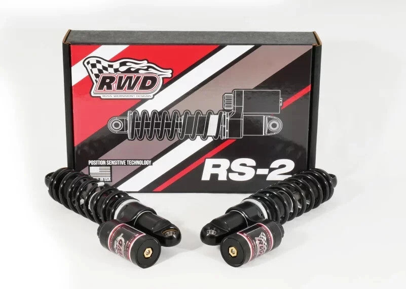 RWD RS-2 13" Rear Shocks, Black, Heavy HD Spring 1999-26 Harley Davidson Touring