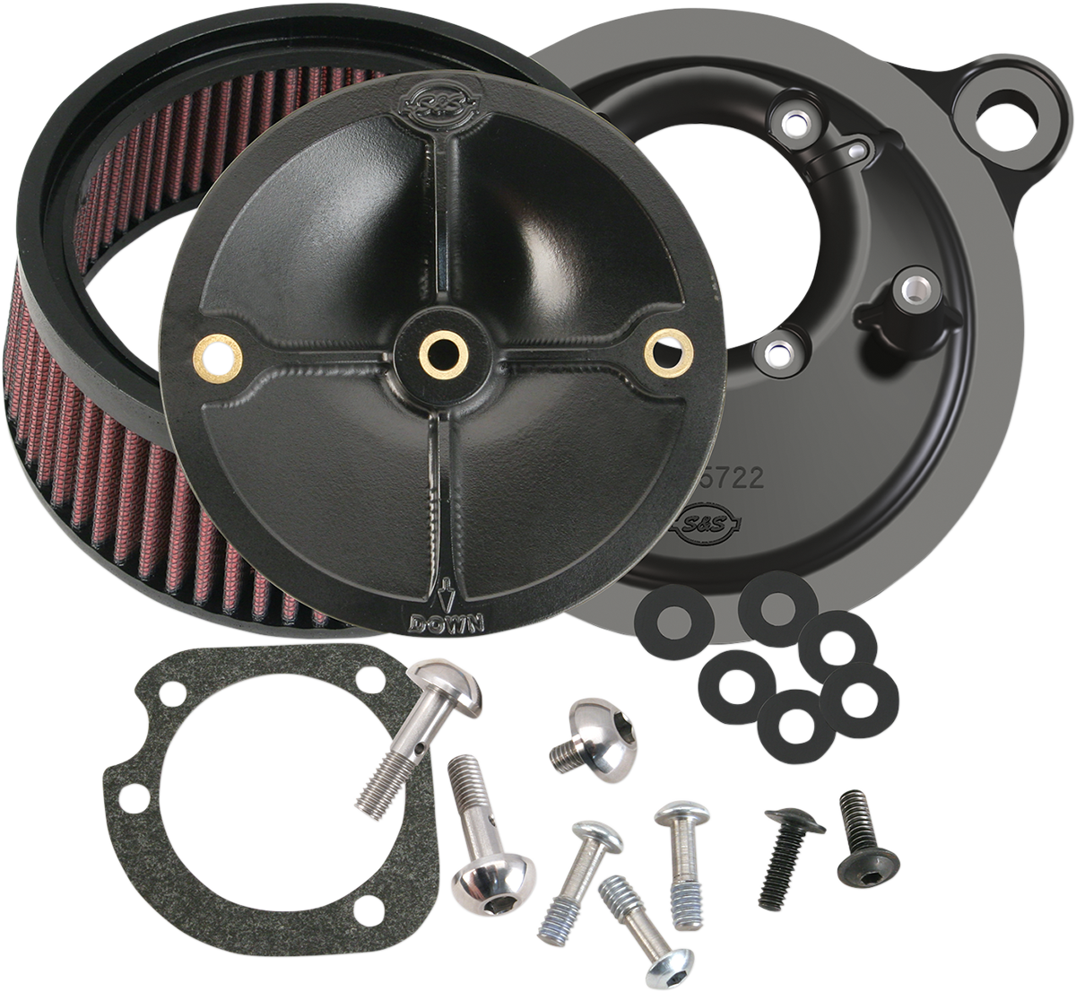 S&S Stealth Intake, Stock Carb, w/o Cover, Big Twin 00-06, 2007-'10 Softail CVO