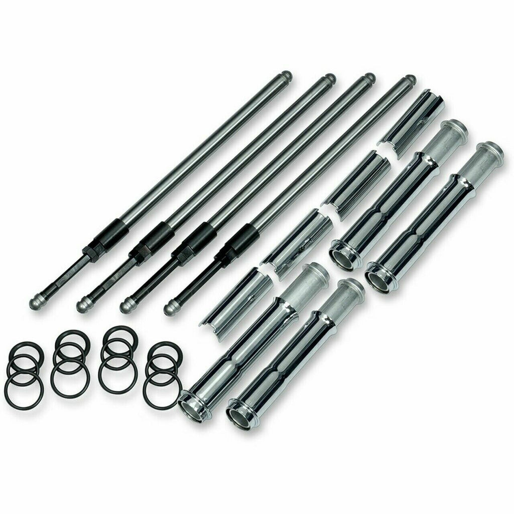 S&S Cycle 930-0123 Quickee Pushrod Kit w/ Chrome Covers 17-24 Harley Davidson M8