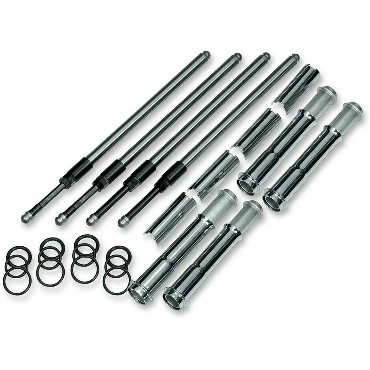 S&S Cycle 930-0123 Quickee Pushrod Kit w/ Chrome Covers 17-24 Harley Davidson M8