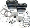 S&S Cylinder/Piston Kit, 3-7/8" Bore, 4.937", 4" Stroke, WBlack, Harley 1999-06