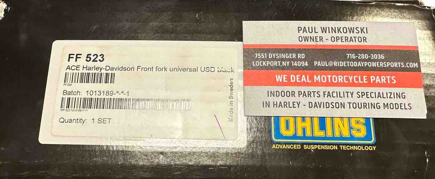 OHLINS 43mm Builders Front Forks FF 523 Black Tubes Harley Street & Road Glide