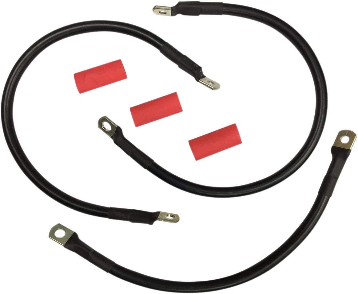 Drag Specialties Black Battery Cable Set - Harley-Davidson FXR 1982-1988