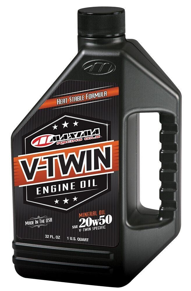 Maxima 20W50 Mineral Oil Filter Kit w/Black Filter Harley Big Twin EVO 1984-1999