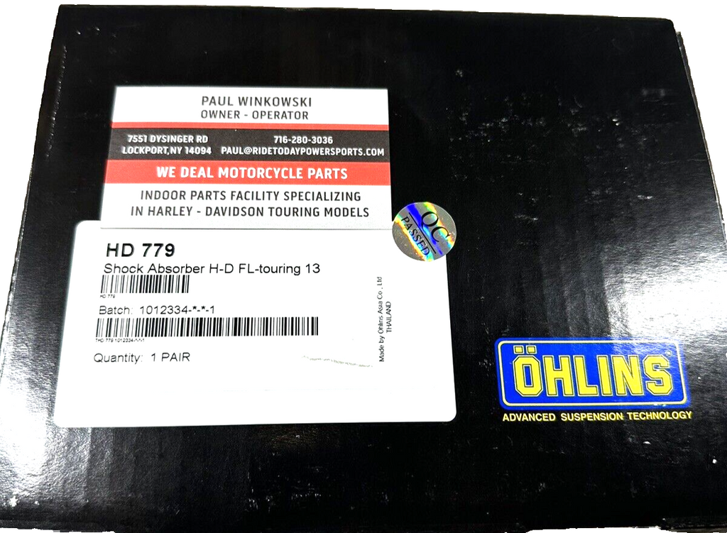 Ohlins HD779 13" Shocks Black 2014-2025 Harley Touring Bagger 150-500lb - HD 779