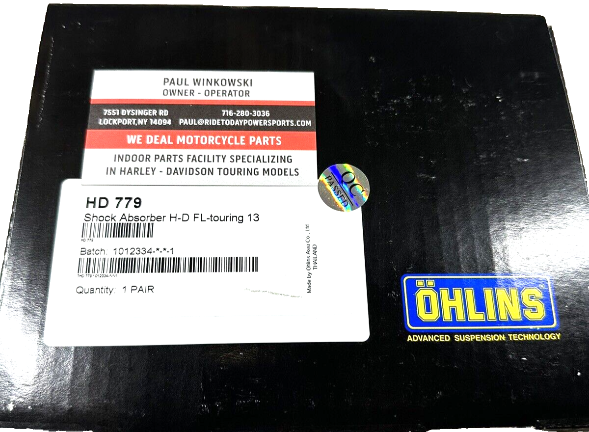 Ohlins HD779 13" Shocks Black 2014-2025 Harley Touring Bagger 150-500lb - HD 779