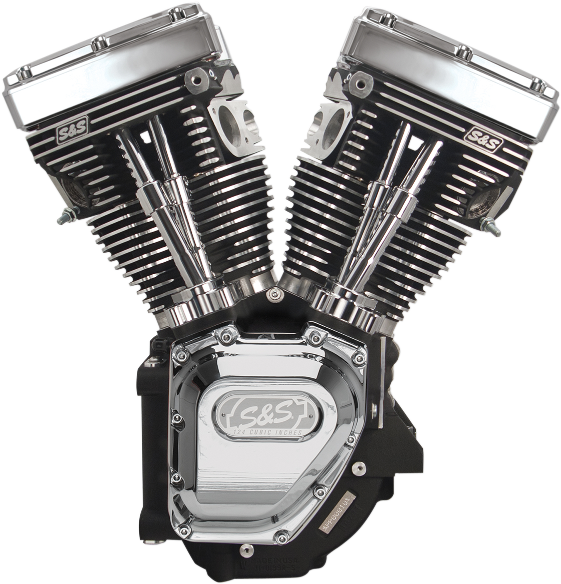 S&S Engine T124, 640GE Cams, Wrinkle Black/Chrome, Harley BT 99-06 exc. 06 Dyna