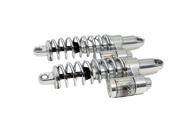 RWD 13" RS-2 Rear Shocks, Polished, Standard Chrome Spring 1991-2017 Harley Dyna