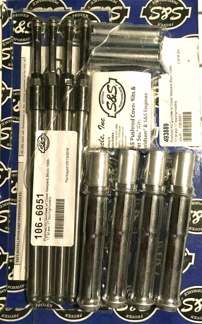 S&S Quickee Pushrods EZ Install Adjustable Chrome 99-16 Harley Twin Cam 106-6051