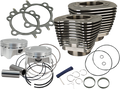 S&S Cylinder Kit, 3.937" Bore/CP Pistons/4.937"/WBlack, Twin Cooled Harley 14-16