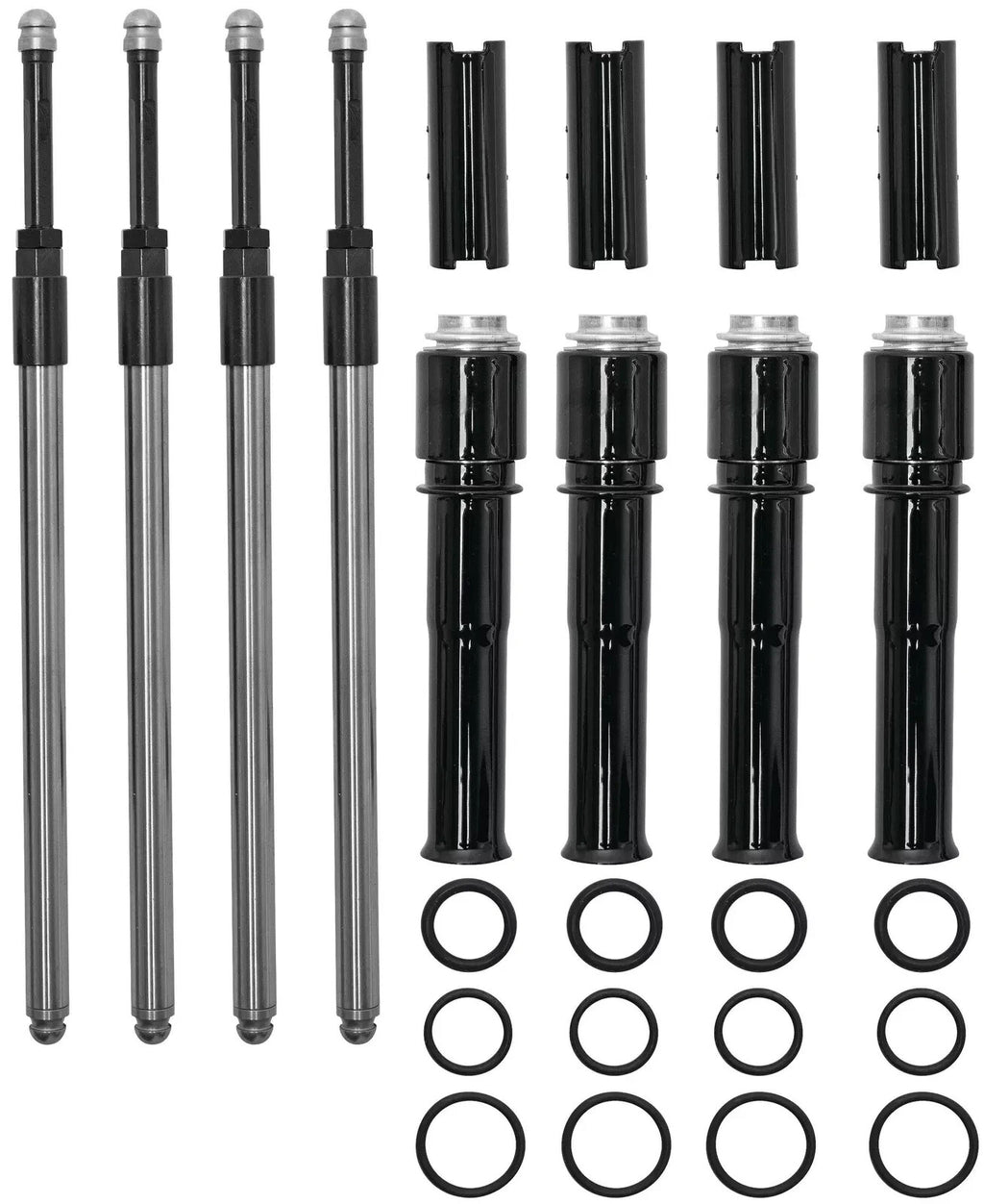 S&S Cycle 930-0143 Quickee Pushrod and Cover Kit Black Harley Twin Cam 1999-2016