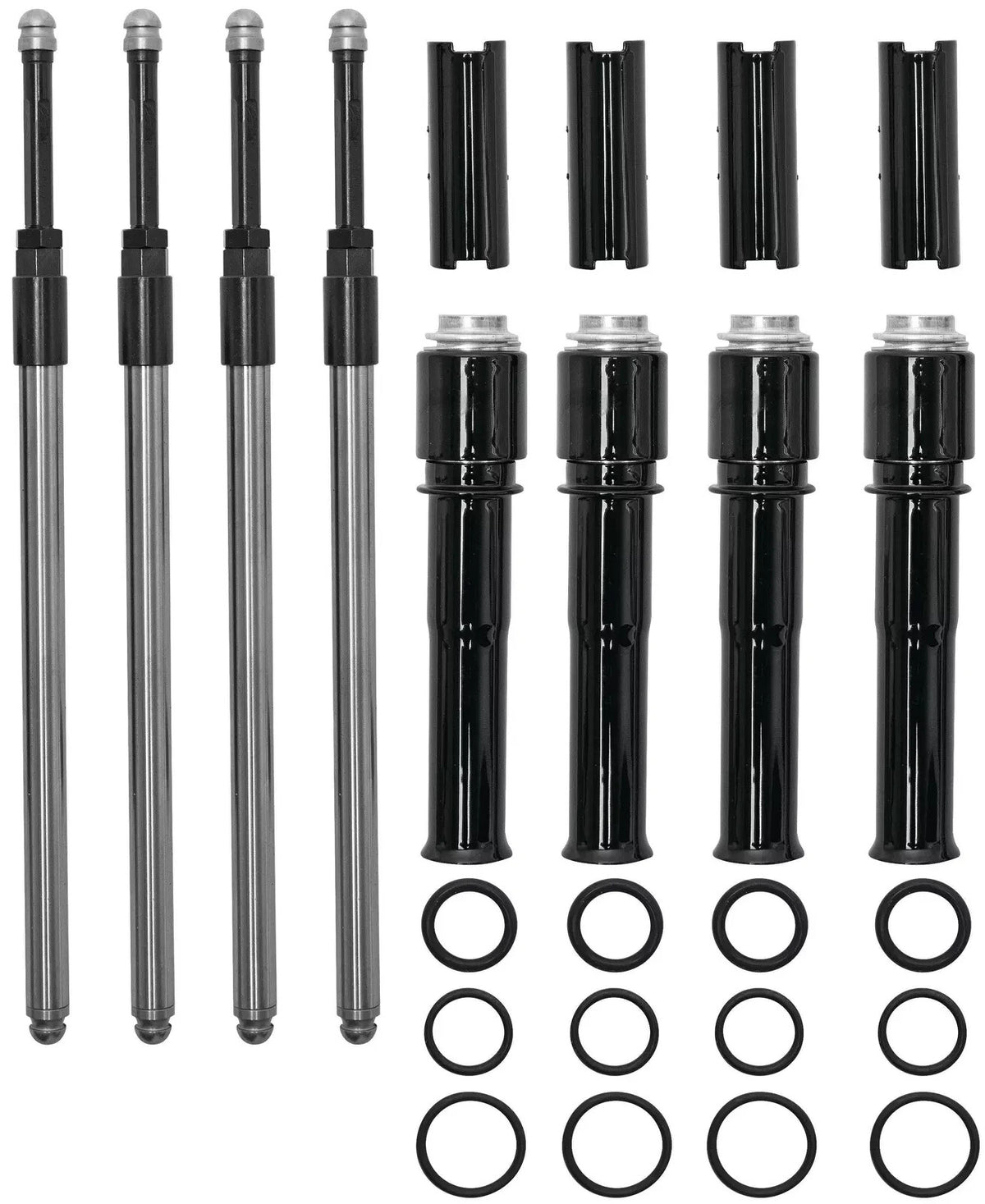 S&S Cycle 930-0143 Quickee Pushrod and Cover Kit Black Harley Twin Cam 1999-2016
