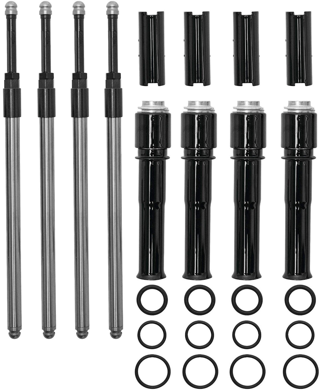 S&S Quickee Pushrod Kit w/ Black Covers Harley-Davidson M8 2017-2024 - 930-0137