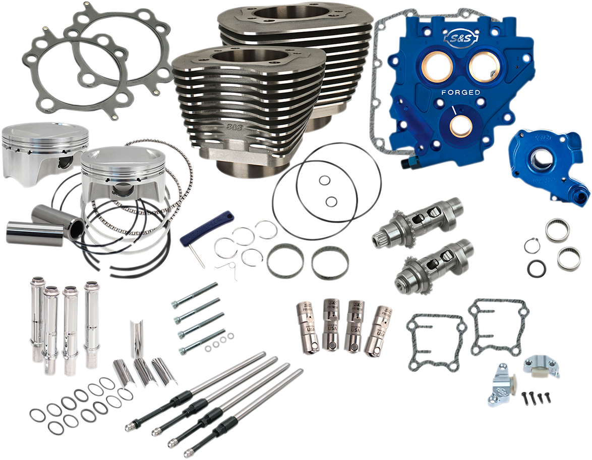 S&S Power Pack, 4" Bore, 585CE, Wrinkle Black, Harley-Davidson Big Twin 2007-16