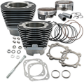S&S 07-16 Harley Twin Cam 124" Low Compression 4-1/8" Big Bore Kit Wrinkle Black