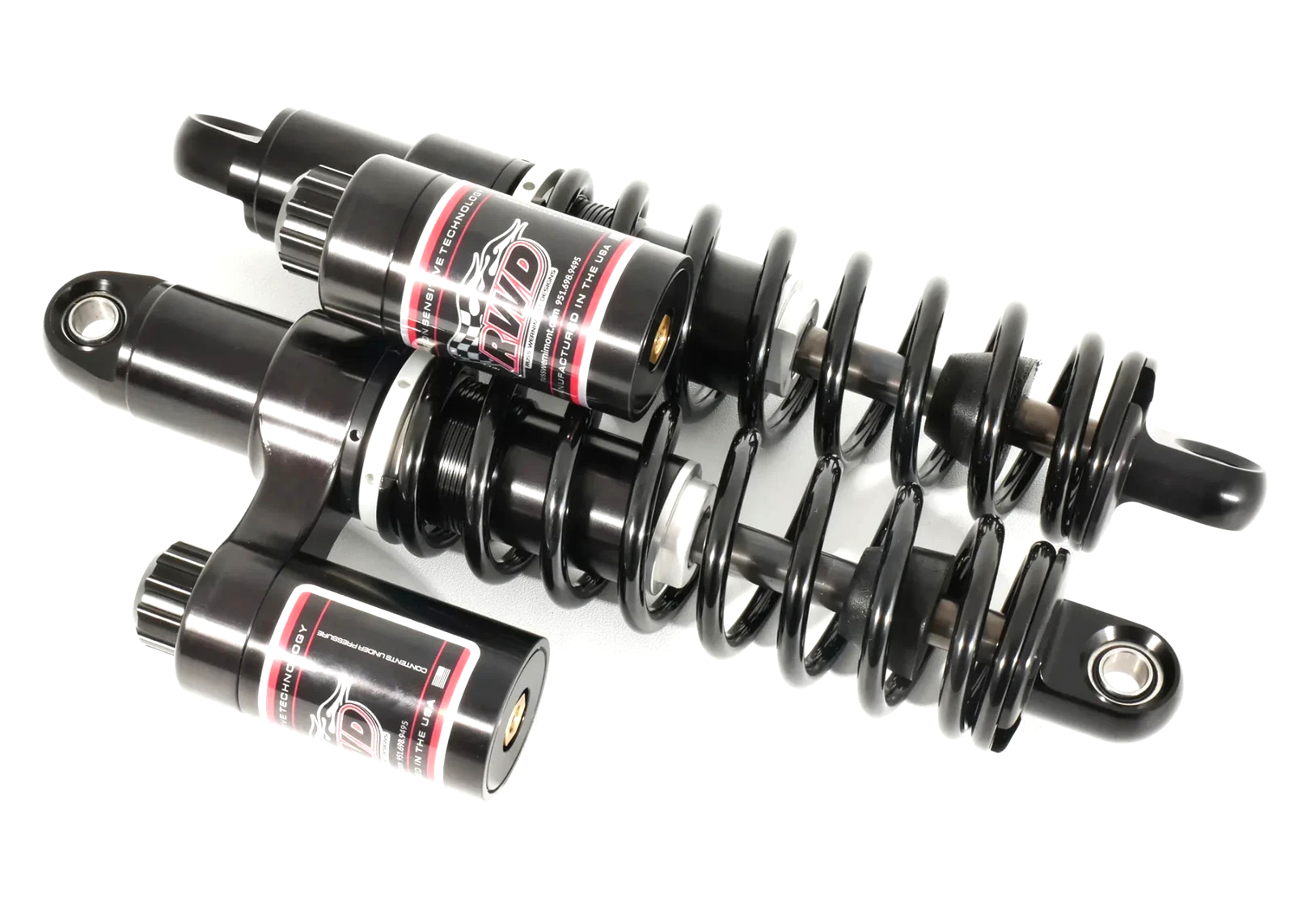 RWD 13" RS-2 Rear Shocks, Black, Standard Spring 1991-2017 Harley Davidson Dyna