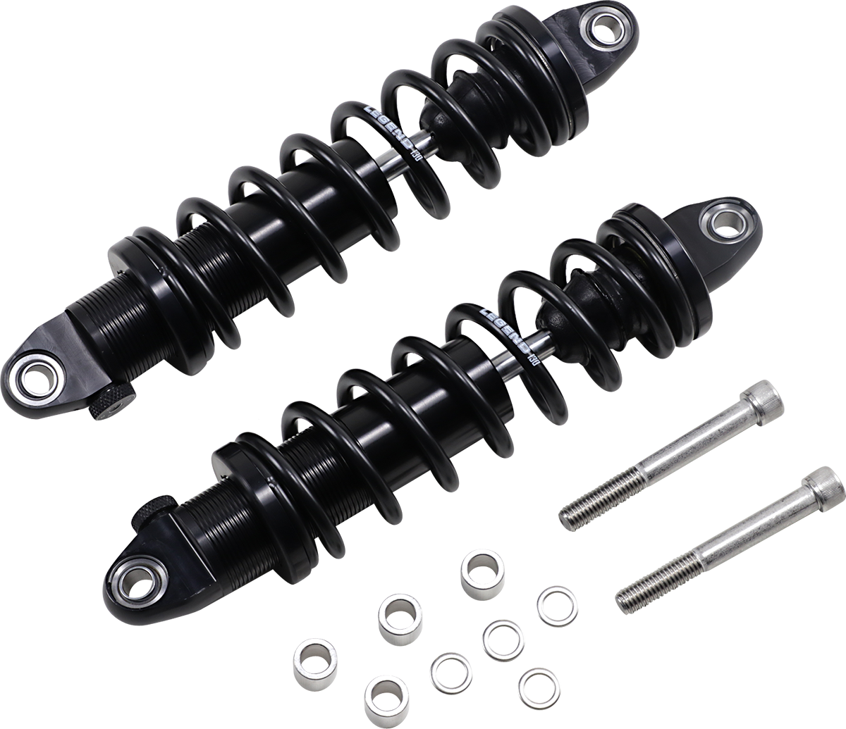 Legend REVO-A Adjustable Coil Shocks - Black - HD - 12" - Harley Dyna 1991-17