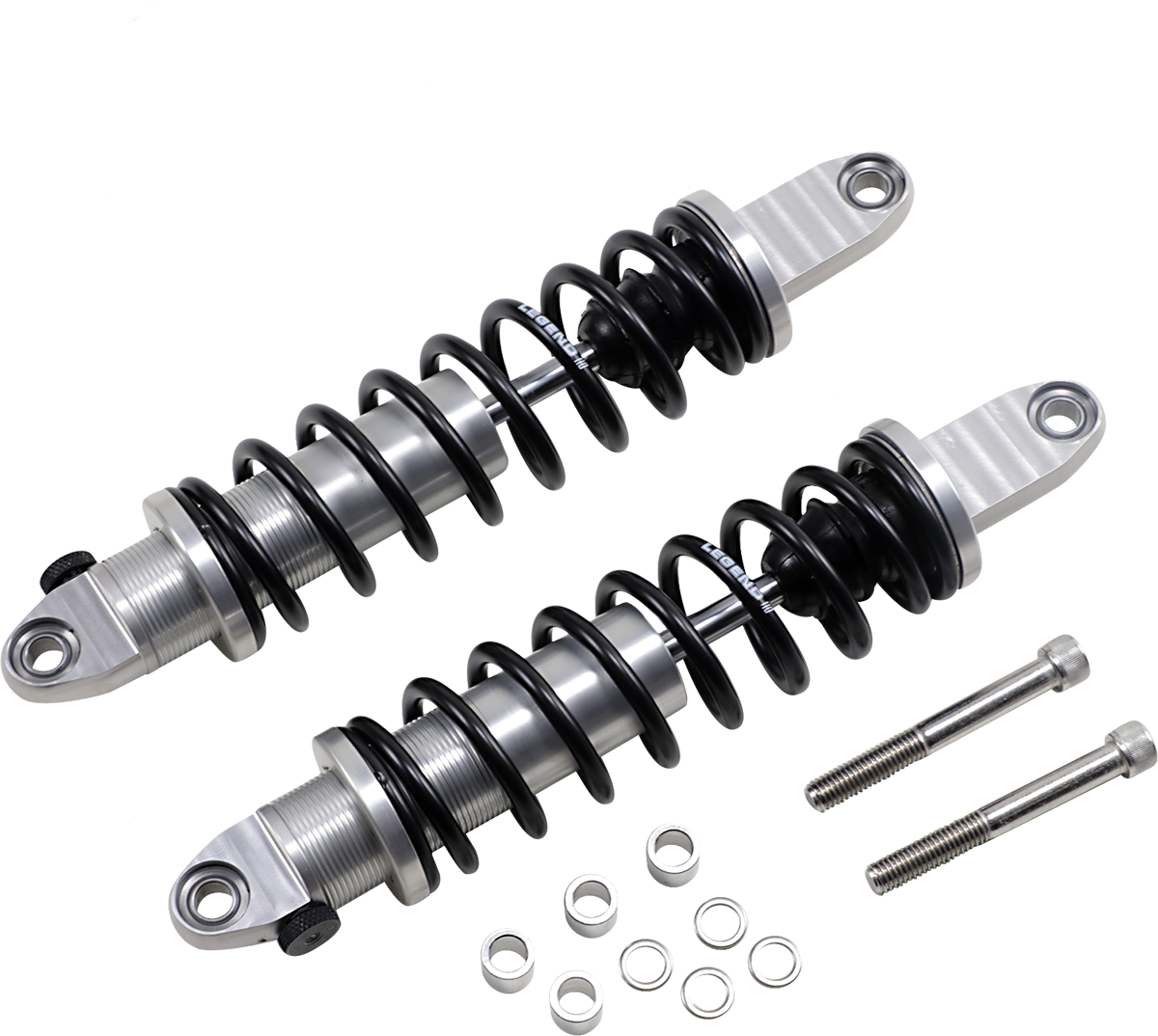 Legend REVO-A Adjustable Shocks - Clear Anodized - STD - 14" - Harley Dyna 91-17